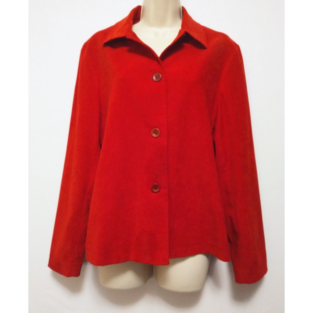 Vintage Harve Benard Red Satin Blazer Jacket Women's Size 10 Classic 90s Career - Picture 3 of 15